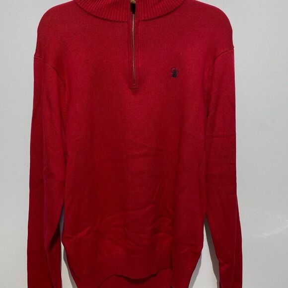 Vineyard Vines Men's Quarter Zip Turtleneck Long Sleeve Red Sweater Size M NWT - Picture 1 of 9